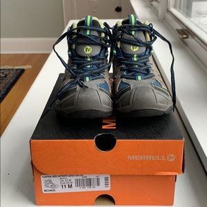 Merrell Capra mid gray blue hiking boots size 11